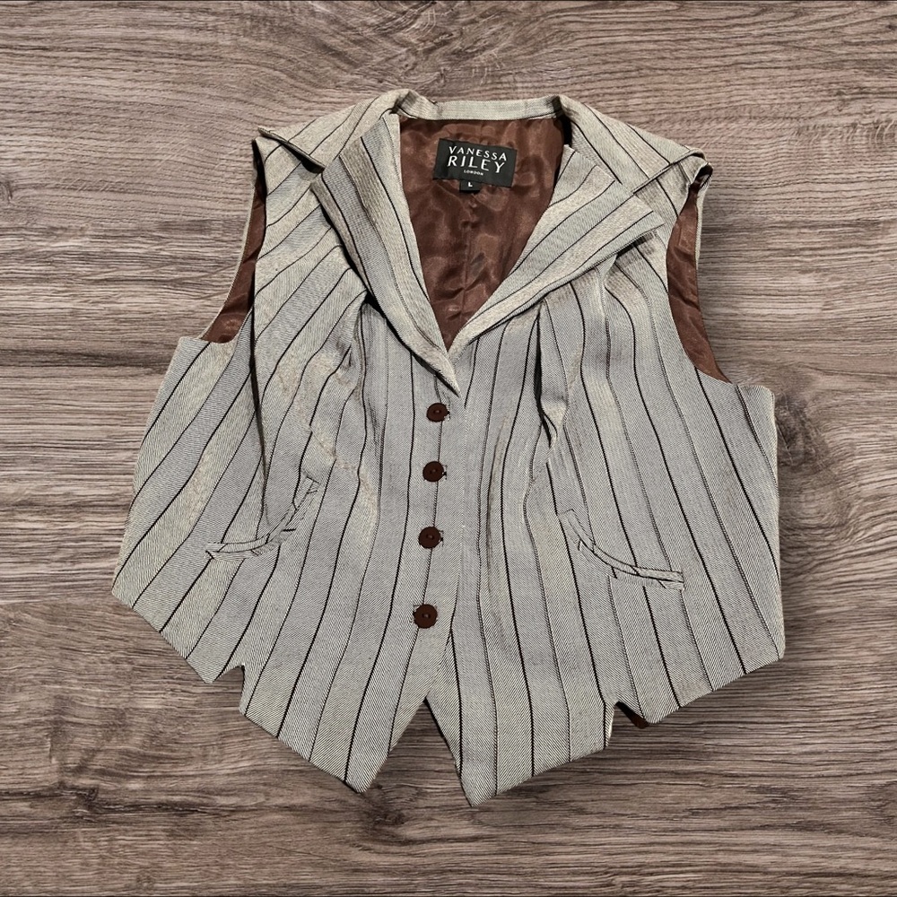 Gray Striped Women's Vest